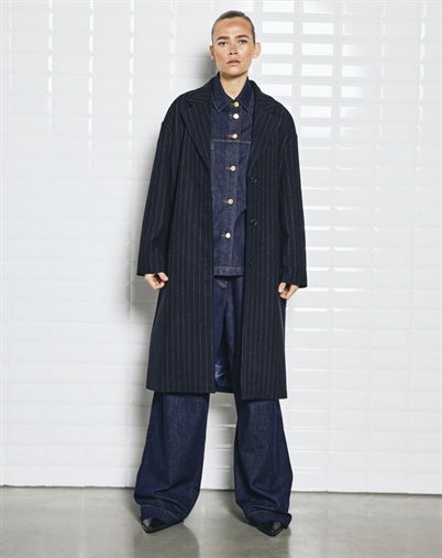 Withblack - Vista WBL Wool Frakke - Navy Pinstripe